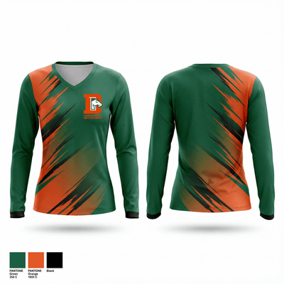 Fredrick Douglass High School Broncos 32324824 Women's Long Sleeve V-neck Shirt - 25