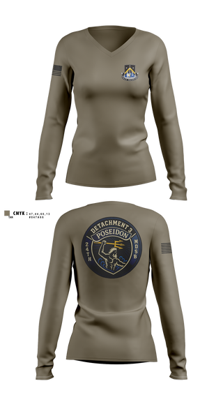 Womens Long Sleeve Vneck Shirt, 24TH MDSB, Army, Teamtime, Team time, sublimation, custom sports apparel, team uniforms, spirit wear, spiritwear, sports uniforms, custom shirts, team store, custom team store, fundraiser sports, apparel fundraiser