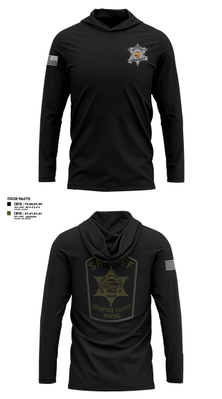 Long Sleeve Hooded Sun Shirt, Crawford county investigations bureau, Police, Teamtime, Team time, sublimation, custom sports apparel, team uniforms, spirit wear, spiritwear, sports uniforms, custom shirts, team store, custom team store, fundraiser sports, apparel fundraiser