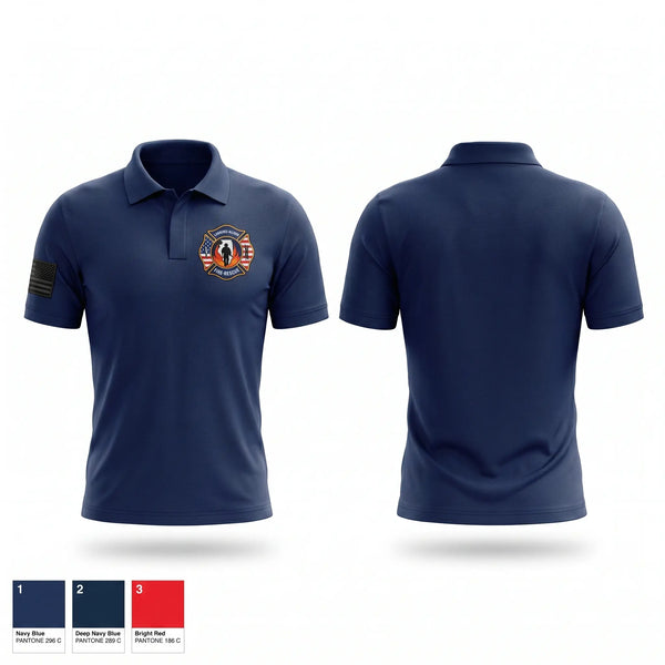 Short Sleeve Performance Polo, Lawrence-Allison Fire Protection District, Fire Department, Teamtime, Team time, sublimation, custom sports apparel, team uniforms, spirit wear, spiritwear, sports uniforms, custom shirts, team store, custom team store, fundraiser sports, apparel fundraiser