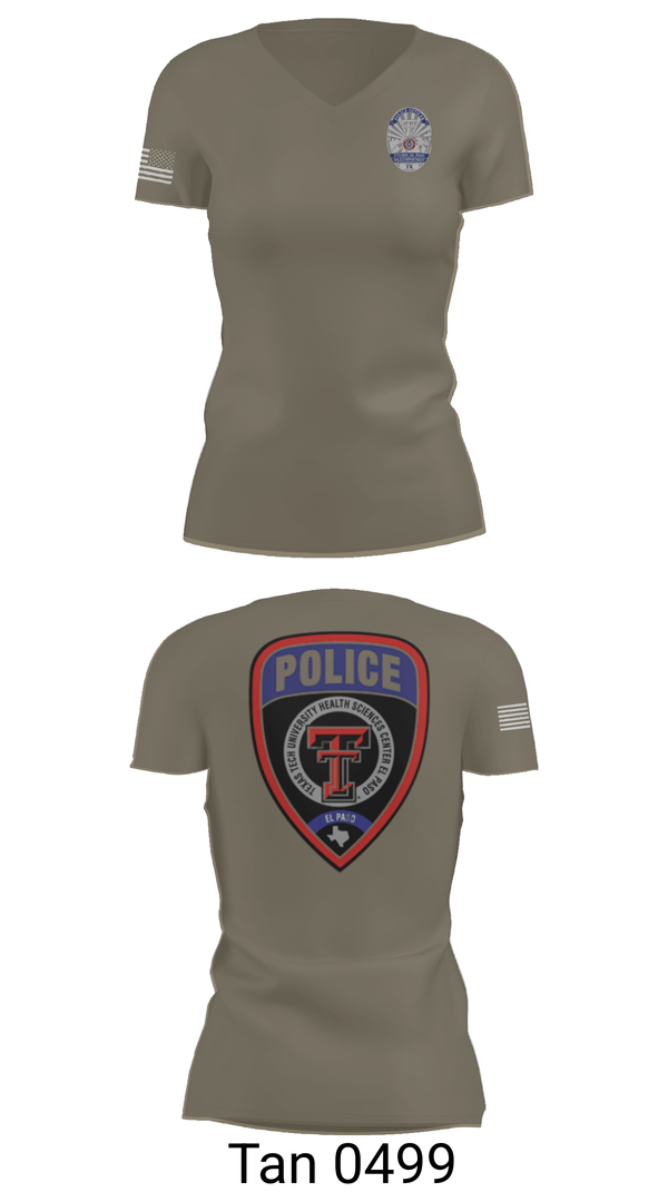Texas Tech El Paso Police Department 58998060 Women's Short Sleeve V-neck Shirt - 6
