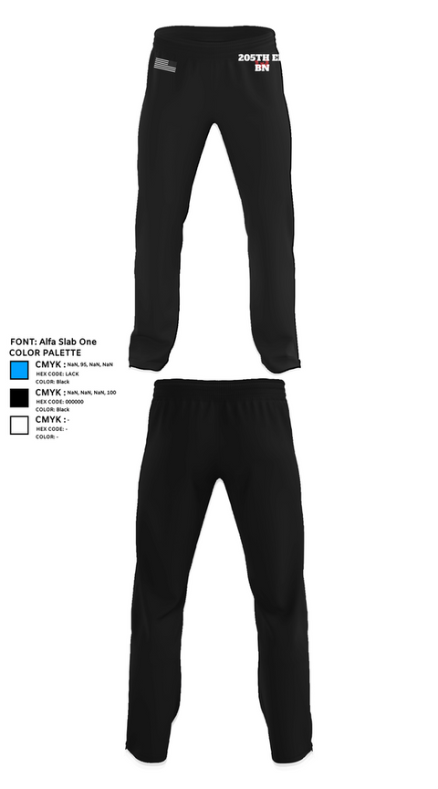 Sweatpants, 205TH EN BN, Army, Teamtime, Team time, sublimation, custom sports apparel, team uniforms, spirit wear, spiritwear, sports uniforms, custom shirts, team store, custom team store, fundraiser sports, apparel fundraiser