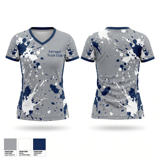 Womens Short Sleeve Vneck Shirt, Farragut Track Club, Track & Field, Teamtime, Team time, sublimation, custom sports apparel, team uniforms, spirit wear, spiritwear, sports uniforms, custom shirts, team store, custom team store, fundraiser sports, apparel fundraiser