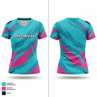 Womens Short Sleeve Vneck Shirt, Dirt divas, Softball, Teamtime, Team time, sublimation, custom sports apparel, team uniforms, spirit wear, spiritwear, sports uniforms, custom shirts, team store, custom team store, fundraiser sports, apparel fundraiser