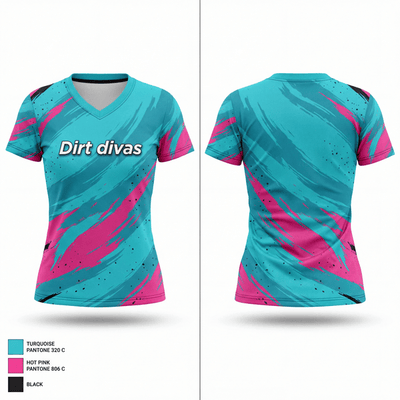 Dirt divas 48177926 Women's Short Sleeve V-neck Shirt - 1