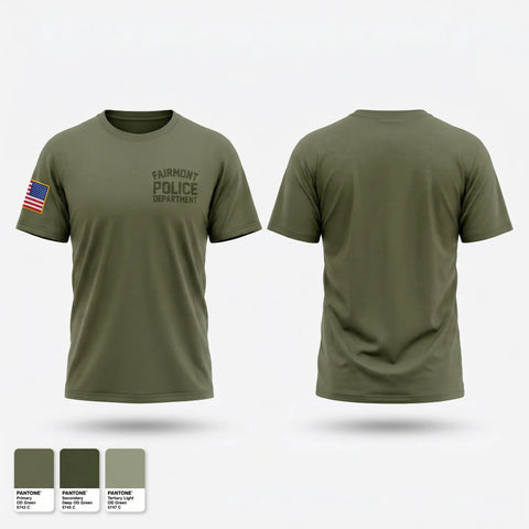 Old School Cotton Feel Shirt, Fairmont Police Department, Police, Teamtime, Team time, sublimation, custom sports apparel, team uniforms, spirit wear, spiritwear, sports uniforms, custom shirts, team store, custom team store, fundraiser sports, apparel fundraiser