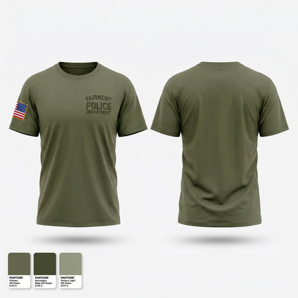 Old School Cotton Feel Shirt, Fairmont Police Department, Police, Teamtime, Team time, sublimation, custom sports apparel, team uniforms, spirit wear, spiritwear, sports uniforms, custom shirts, team store, custom team store, fundraiser sports, apparel fundraiser