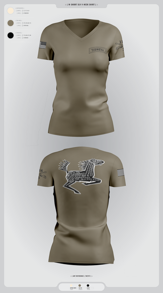 Womens Short Sleeve Vneck Shirt, DET 1 HHC 3-116 CAV, Army, Teamtime, Team time, sublimation, custom sports apparel, team uniforms, spirit wear, spiritwear, sports uniforms, custom shirts, team store, custom team store, fundraiser sports, apparel fundraiser