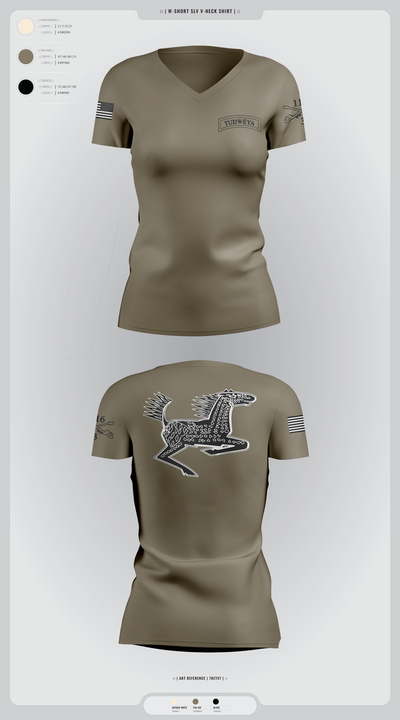 DET 1 HHC 3-116 CAV 15242630 Women's Short Sleeve V-neck Shirt - 2