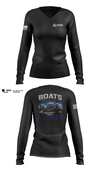 Womens Long Sleeve Vneck Shirt, Alabama Port Authority Police, Police, Teamtime, Team time, sublimation, custom sports apparel, team uniforms, spirit wear, spiritwear, sports uniforms, custom shirts, team store, custom team store, fundraiser sports, apparel fundraiser