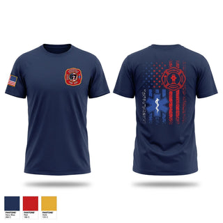 Old School Cotton Feel Shirt, Farmersville fire/ EMS, Fire Department, Teamtime, Team time, sublimation, custom sports apparel, team uniforms, spirit wear, spiritwear, sports uniforms, custom shirts, team store, custom team store, fundraiser sports, apparel fundraiser