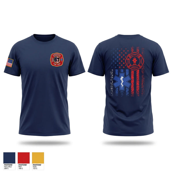 Farmersville fire/ EMS Old School Cotton Feel Shirt - 1