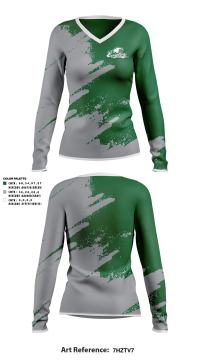 Laney College 76036870 Women's Long Sleeve V-neck Shirt - 1