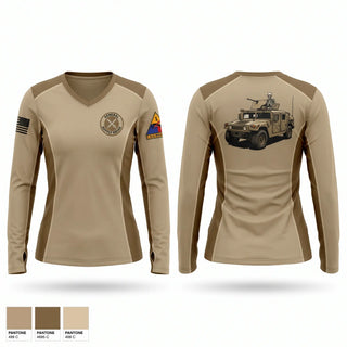 Womens Long Sleeve Vneck Shirt, 1-67, Army, Teamtime, Team time, sublimation, custom sports apparel, team uniforms, spirit wear, spiritwear, sports uniforms, custom shirts, team store, custom team store, fundraiser sports, apparel fundraiser