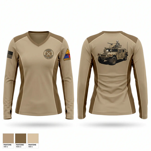 Womens Long Sleeve Vneck Shirt, 1-67, Army, Teamtime, Team time, sublimation, custom sports apparel, team uniforms, spirit wear, spiritwear, sports uniforms, custom shirts, team store, custom team store, fundraiser sports, apparel fundraiser