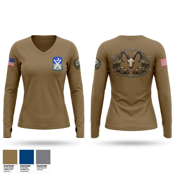 Womens Long Sleeve Vneck Shirt, I co 237th, Army, Teamtime, Team time, sublimation, custom sports apparel, team uniforms, spirit wear, spiritwear, sports uniforms, custom shirts, team store, custom team store, fundraiser sports, apparel fundraiser