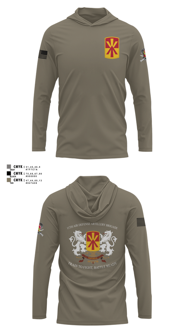 Long Sleeve Performance Shirt with hood, Bravo 1-43 ADA, Army, Teamtime, Team time, sublimation, custom sports apparel, team uniforms, spirit wear, spiritwear, sports uniforms, custom shirts, team store, custom team store, fundraiser sports, apparel fundraiser