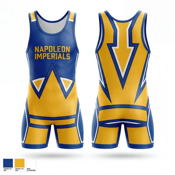 Wrestling Singlet, Napoleon Imperials, Wrestling, Teamtime, Team time, sublimation, custom sports apparel, team uniforms, spirit wear, spiritwear, sports uniforms, custom shirts, team store, custom team store, fundraiser sports, apparel fundraiser