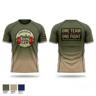 Soft Poly Tee Cotton Like Feel, Universal Boxing Gym, National Guard, Teamtime, Team time, sublimation, custom sports apparel, team uniforms, spirit wear, spiritwear, sports uniforms, custom shirts, team store, custom team store, fundraiser sports, apparel fundraiser