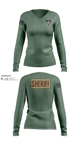 Womens Long Sleeve Vneck Shirt, Sheriff Emergency Response Team, Police, Teamtime, Team time, sublimation, custom sports apparel, team uniforms, spirit wear, spiritwear, sports uniforms, custom shirts, team store, custom team store, fundraiser sports, apparel fundraiser