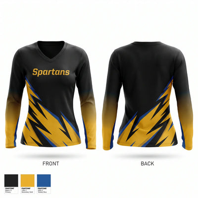 Spartans Women's Long Sleeve V-neck Shirt - 1
