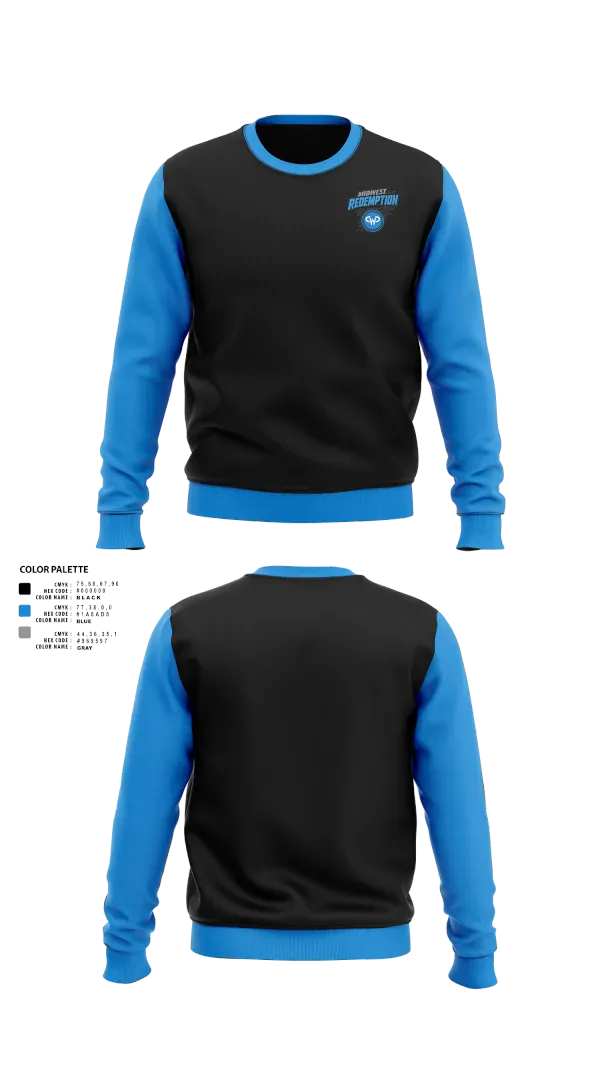 Crew Neck Sweatshirt, Midwest Redemption, Spirit Store, Teamtime, Team time, sublimation, custom sports apparel, team uniforms, spirit wear, spiritwear, sports uniforms, custom shirts, team store, custom team store, fundraiser sports, apparel fundraiser