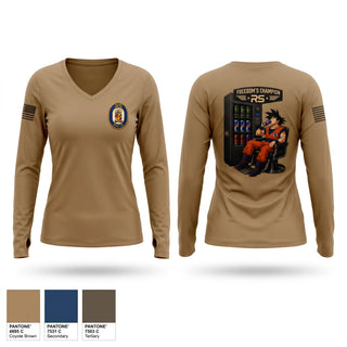Womens Long Sleeve Vneck Shirt, Uss porter, Navy, Teamtime, Team time, sublimation, custom sports apparel, team uniforms, spirit wear, spiritwear, sports uniforms, custom shirts, team store, custom team store, fundraiser sports, apparel fundraiser