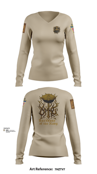 Womens Long Sleeve Vneck Shirt, NAS Patuxent River, , Teamtime, Team time, sublimation, custom sports apparel, team uniforms, spirit wear, spiritwear, sports uniforms, custom shirts, team store, custom team store, fundraiser sports, apparel fundraiser