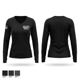 Womens Long Sleeve Vneck Shirt, LAUREL COUNTY SHERIFFS OFFICE, Police, Teamtime, Team time, sublimation, custom sports apparel, team uniforms, spirit wear, spiritwear, sports uniforms, custom shirts, team store, custom team store, fundraiser sports, apparel fundraiser
