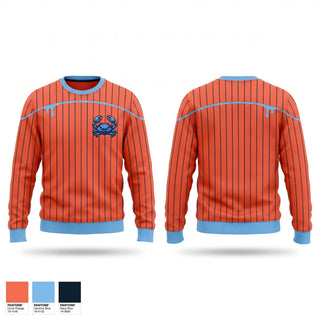 Crew Neck Sweatshirt, Back bay blue crabs, Baseball, Teamtime, Team time, sublimation, custom sports apparel, team uniforms, spirit wear, spiritwear, sports uniforms, custom shirts, team store, custom team store, fundraiser sports, apparel fundraiser