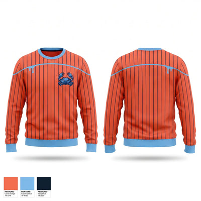 Back bay blue crabs Crew Neck Sweatshirt - 1