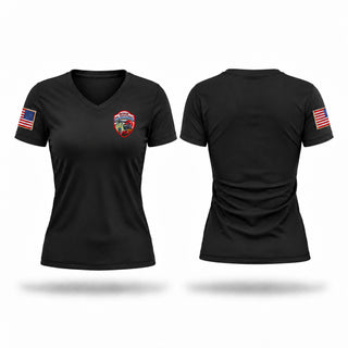 Womens Short Sleeve Vneck Shirt, Waterloo, Fire Department, Teamtime, Team time, sublimation, custom sports apparel, team uniforms, spirit wear, spiritwear, sports uniforms, custom shirts, team store, custom team store, fundraiser sports, apparel fundraiser