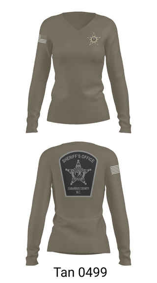 Womens Long Sleeve Vneck Shirt, Cabarrus County Sheriffs Office, Police, Teamtime, Team time, sublimation, custom sports apparel, team uniforms, spirit wear, spiritwear, sports uniforms, custom shirts, team store, custom team store, fundraiser sports, apparel fundraiser