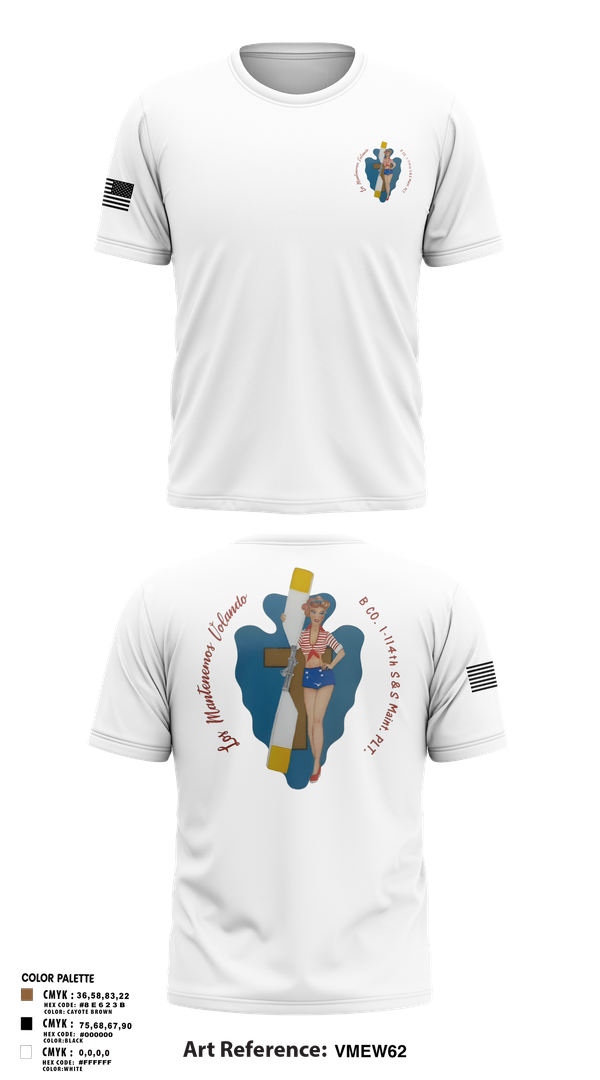Old School Cotton Feel Shirt, B Co. 1/114th polo, Army, Teamtime, Team time, sublimation, custom sports apparel, team uniforms, spirit wear, spiritwear, sports uniforms, custom shirts, team store, custom team store, fundraiser sports, apparel fundraiser