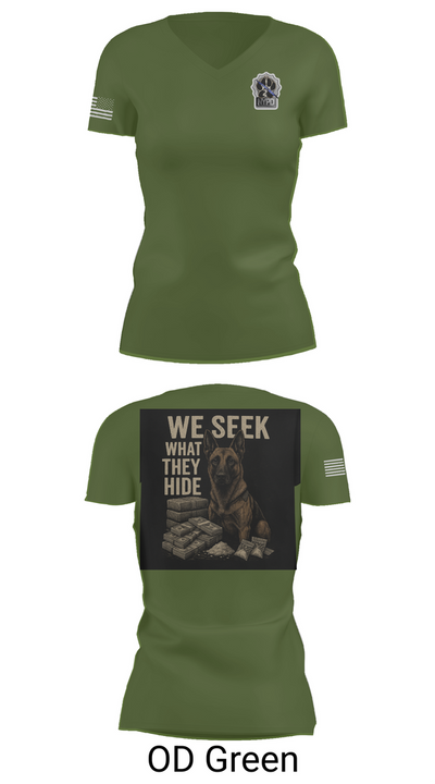 Narcotics K9 63808896 Women's Short Sleeve V-neck Shirt - 46