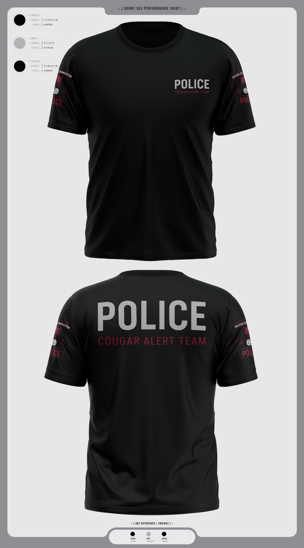 Short Sleeve Performance Shirt, Cougar Alert Team 1, Police, Teamtime, Team time, sublimation, custom sports apparel, team uniforms, spirit wear, spiritwear, sports uniforms, custom shirts, team store, custom team store, fundraiser sports, apparel fundraiser