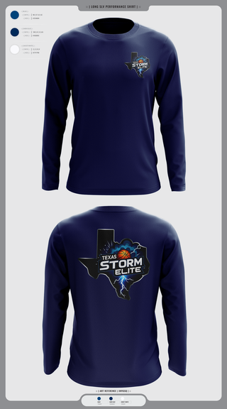 Long Sleeve Performance Shirt, Texas Storm, Men's Basketball, Teamtime, Team time, sublimation, custom sports apparel, team uniforms, spirit wear, spiritwear, sports uniforms, custom shirts, team store, custom team store, fundraiser sports, apparel fundraiser