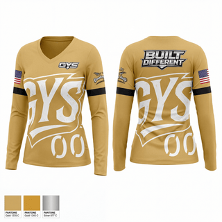 Womens Long Sleeve Vneck Shirt, GYS, Spirit Store, Teamtime, Team time, sublimation, custom sports apparel, team uniforms, spirit wear, spiritwear, sports uniforms, custom shirts, team store, custom team store, fundraiser sports, apparel fundraiser