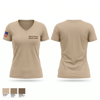 Womens Short Sleeve Vneck Shirt, Morris County Sheriffs Office, Police, Teamtime, Team time, sublimation, custom sports apparel, team uniforms, spirit wear, spiritwear, sports uniforms, custom shirts, team store, custom team store, fundraiser sports, apparel fundraiser