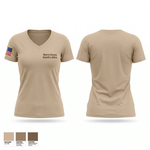 Womens Short Sleeve Vneck Shirt, Morris County Sheriffs Office, Police, Teamtime, Team time, sublimation, custom sports apparel, team uniforms, spirit wear, spiritwear, sports uniforms, custom shirts, team store, custom team store, fundraiser sports, apparel fundraiser