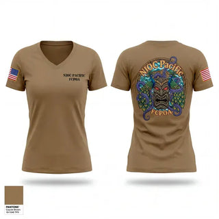 Womens Short Sleeve Vneck Shirt, NIOC Pacific FCPOA, Navy, Teamtime, Team time, sublimation, custom sports apparel, team uniforms, spirit wear, spiritwear, sports uniforms, custom shirts, team store, custom team store, fundraiser sports, apparel fundraiser