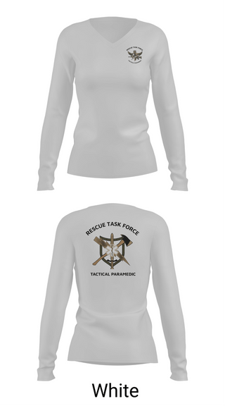 Womens Long Sleeve Vneck Shirt, Rescue Task Force, Police, Teamtime, Team time, sublimation, custom sports apparel, team uniforms, spirit wear, spiritwear, sports uniforms, custom shirts, team store, custom team store, fundraiser sports, apparel fundraiser