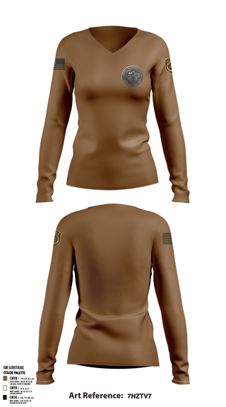 Womens Long Sleeve Vneck Shirt, Robstown Police New OCU/CID, Police, Teamtime, Team time, sublimation, custom sports apparel, team uniforms, spirit wear, spiritwear, sports uniforms, custom shirts, team store, custom team store, fundraiser sports, apparel fundraiser