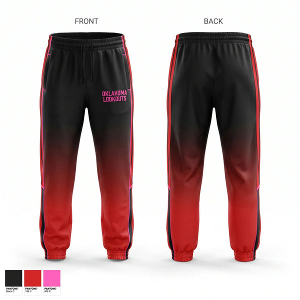 Sweatpants, OKLAHOMA LOOKOUTS, Baseball, Teamtime, Team time, sublimation, custom sports apparel, team uniforms, spirit wear, spiritwear, sports uniforms, custom shirts, team store, custom team store, fundraiser sports, apparel fundraiser