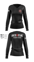 North Towanda Fire Rescue 73768228 Women's Long Sleeve V-neck Shirt - 100
