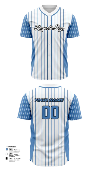 Full Button Baseball Jersey, MAGNOLIA BOYS, Baseball, Teamtime, Team time, sublimation, custom sports apparel, team uniforms, spirit wear, spiritwear, sports uniforms, custom shirts, team store, custom team store, fundraiser sports, apparel fundraiser