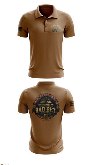 Short Sleeve Performance Polo, BadBet Company, 2-12CAV, Army, Teamtime, Team time, sublimation, custom sports apparel, team uniforms, spirit wear, spiritwear, sports uniforms, custom shirts, team store, custom team store, fundraiser sports, apparel fundraiser