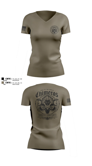 Womens Short Sleeve Vneck Shirt, Bravo Company, 401st Cyber Battalion, Army, Teamtime, Team time, sublimation, custom sports apparel, team uniforms, spirit wear, spiritwear, sports uniforms, custom shirts, team store, custom team store, fundraiser sports, apparel fundraiser