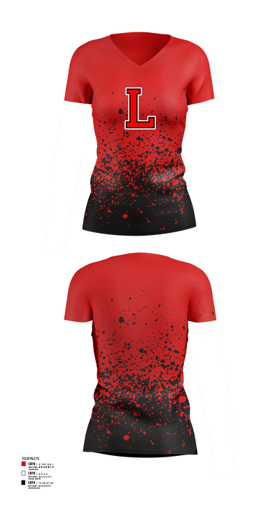 Lexington High School Women's Short Sleeve V-neck Shirt - 4