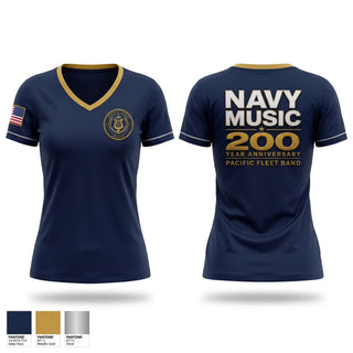 Womens Short Sleeve Vneck Shirt, Pacific Fleet Band, Navy, Teamtime, Team time, sublimation, custom sports apparel, team uniforms, spirit wear, spiritwear, sports uniforms, custom shirts, team store, custom team store, fundraiser sports, apparel fundraiser